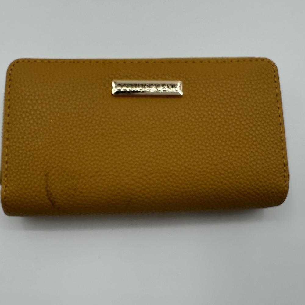 Couture gems Mustard Double Zipper‎ Wallet. FLAW Dark Mark